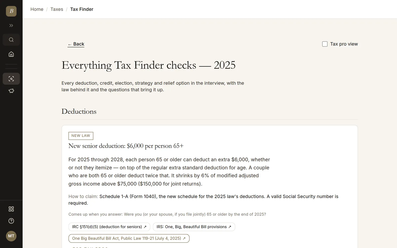 List of deductions with how to claim them